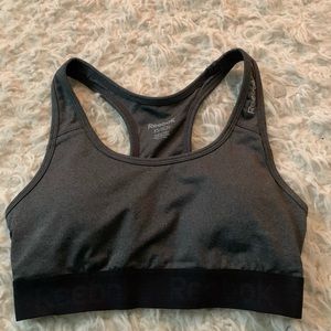 Reebok dark gray sports bra